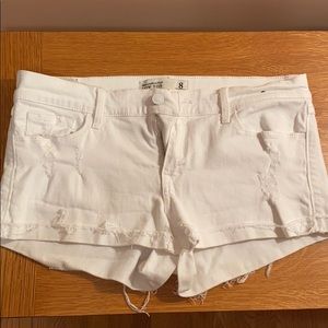 White low rise jean shorts